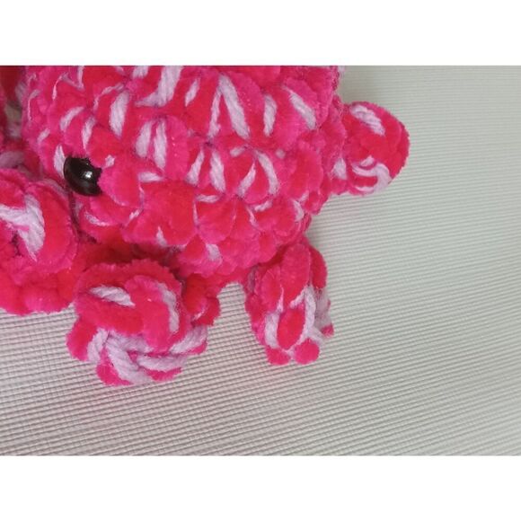 Handmade Small Pink & Purple Soft Plush Mini Amigurumi Stuffed Crochet Octopus - Picture 5 of 8
